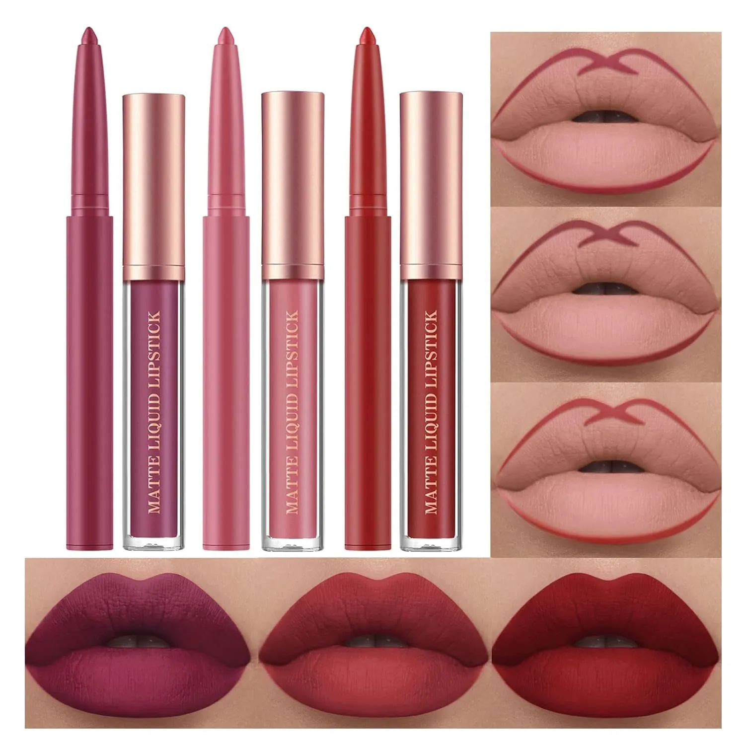 12-Piece Velvet Matte Lipstick and Liner Collection – Long-Lasting, Waterproof Makeup Gift Set