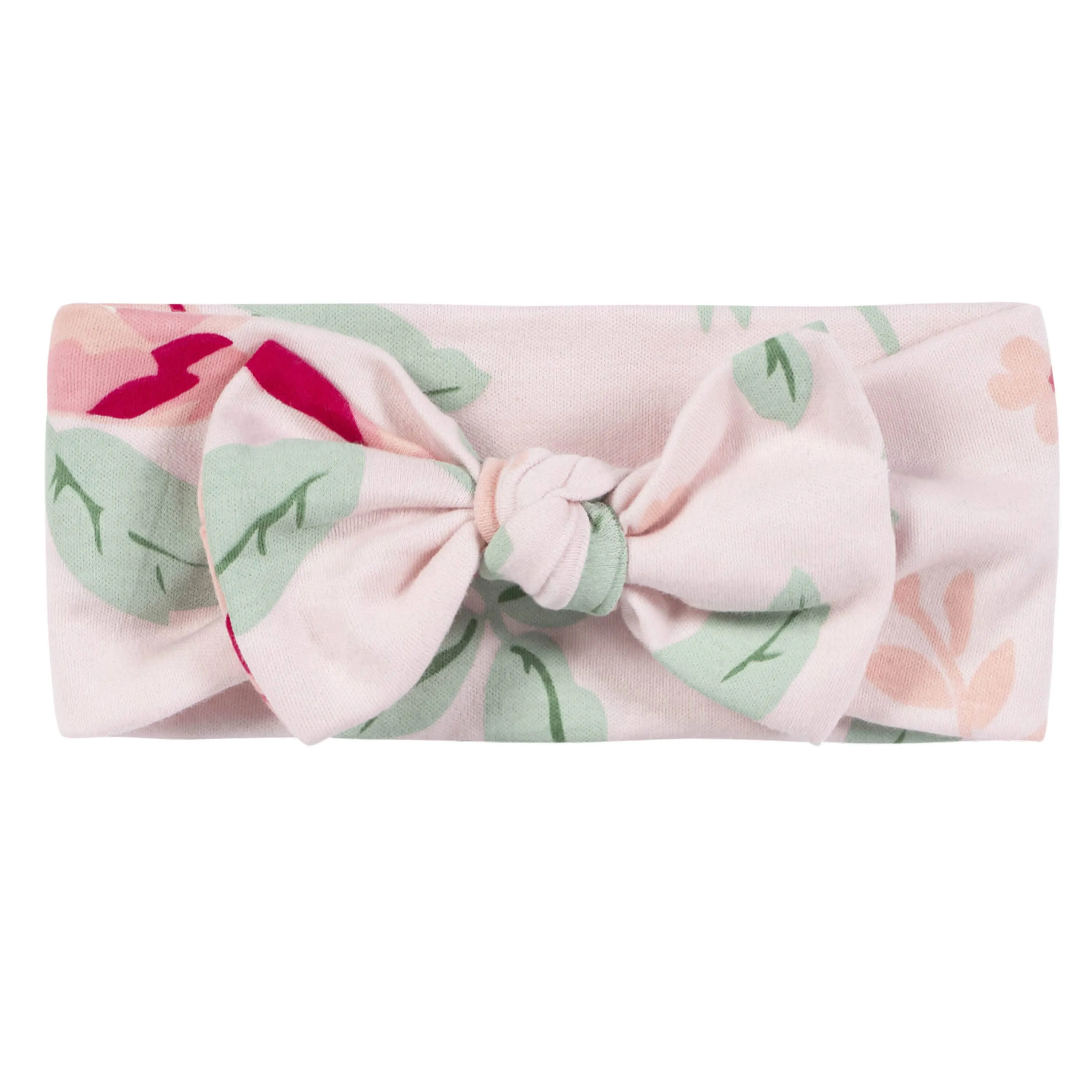 2-Piece Baby Girls Pink Garden Coverall & Headband Set