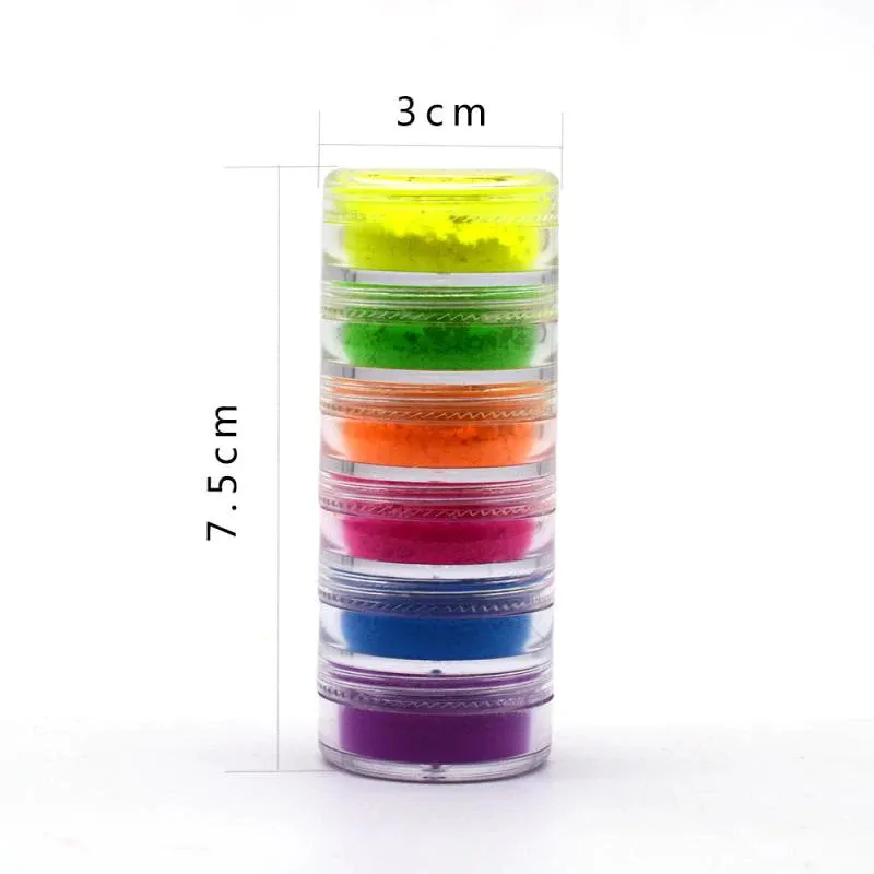 6 Neon Eyeshadow Pigments - Red Orange Yellow Green Blue Purple Bundle  - Colorful Vivid and Vibrant Colors Rainbow Rave Festival Party