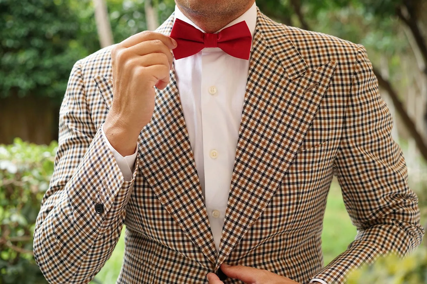 Apple Maroon Satin Bow Tie