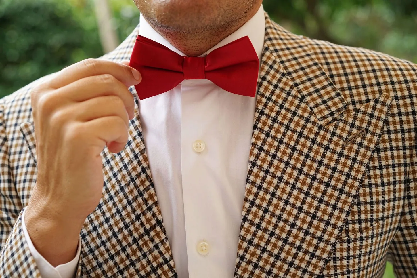 Apple Maroon Satin Bow Tie