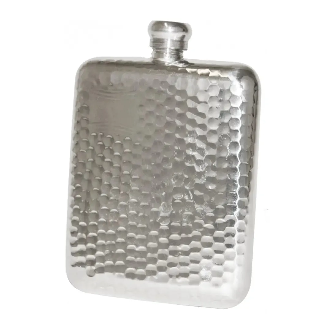 Bisley 6oz Hammered Pewter Flask