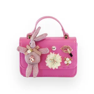 Bunny Applique Purse - Fuchsia