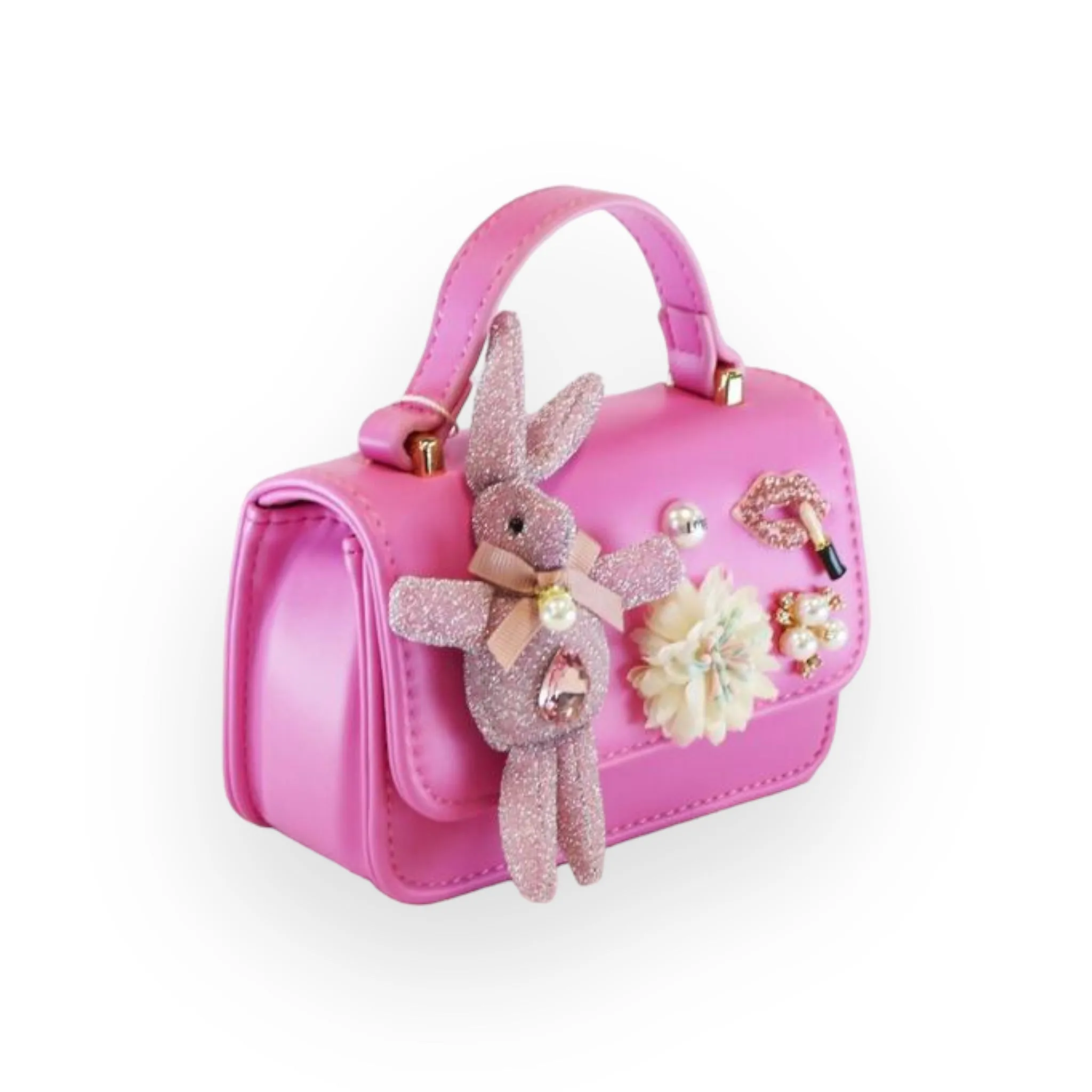 Bunny Applique Purse - Fuchsia