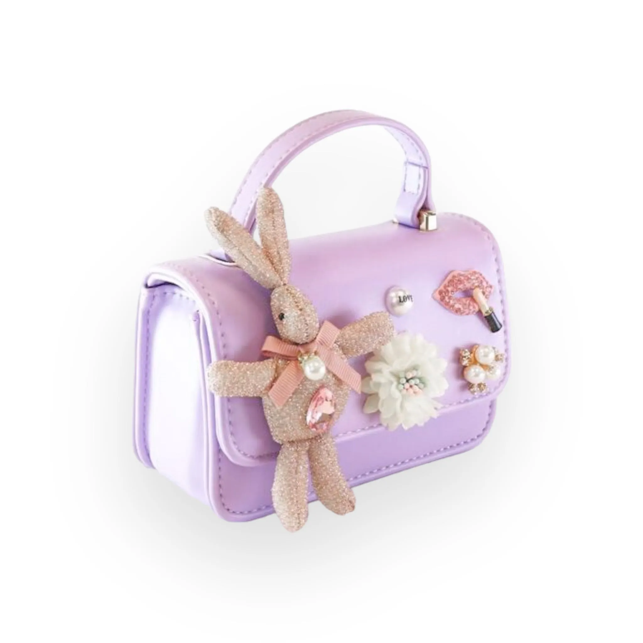 Bunny Applique Purse - Purple