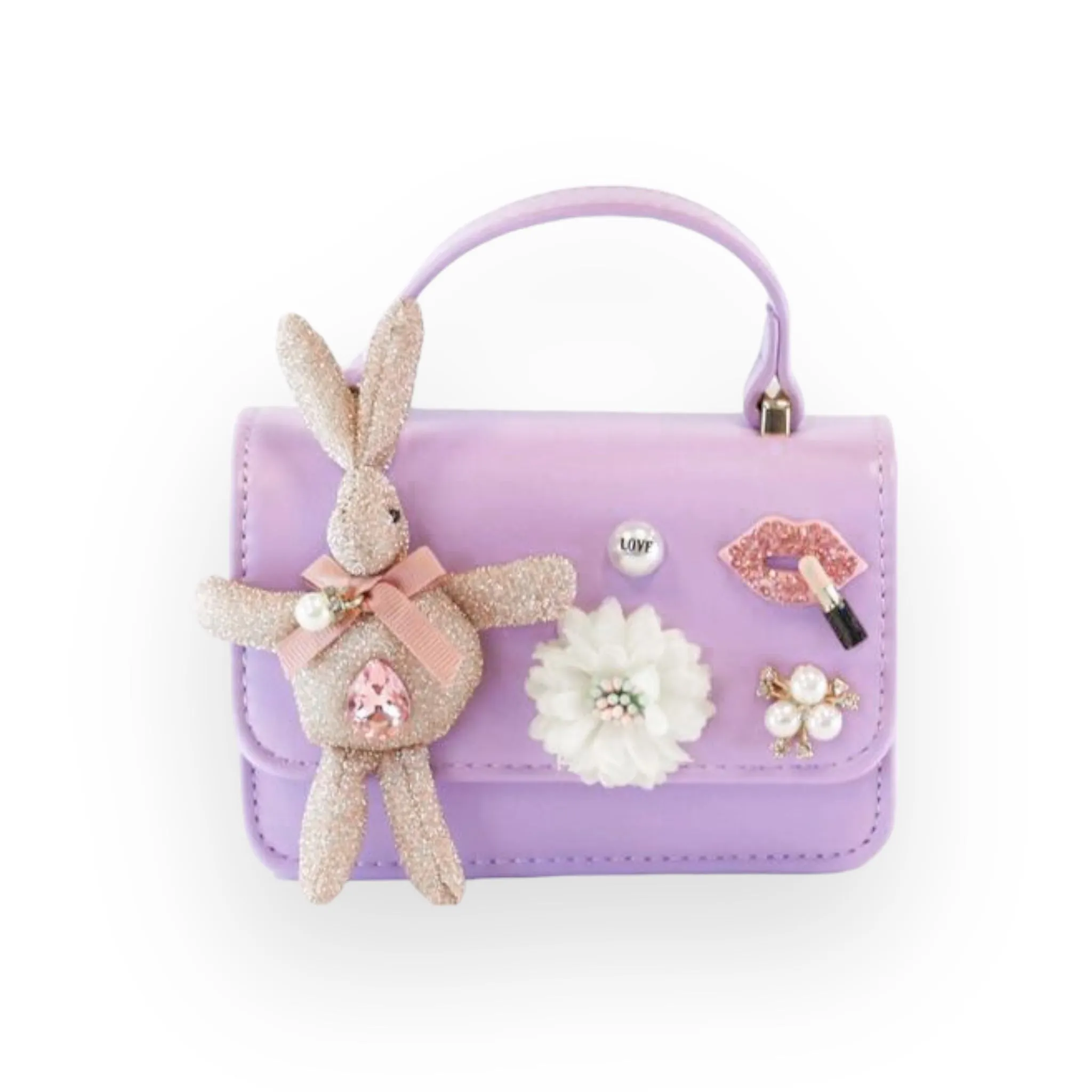 Bunny Applique Purse - Purple