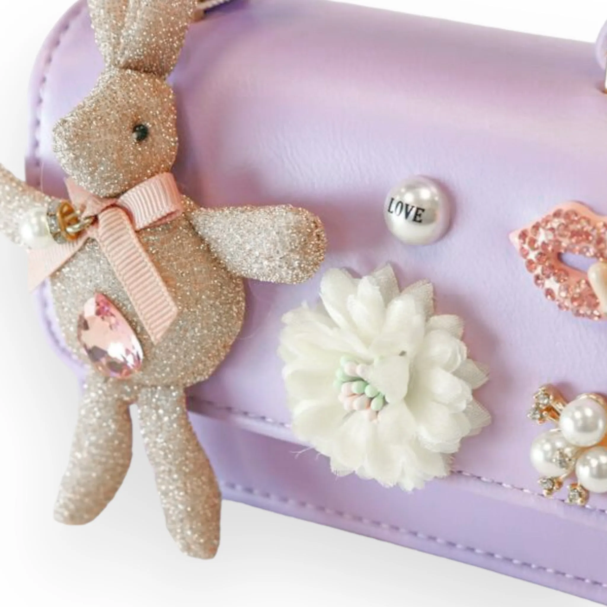 Bunny Applique Purse - Purple