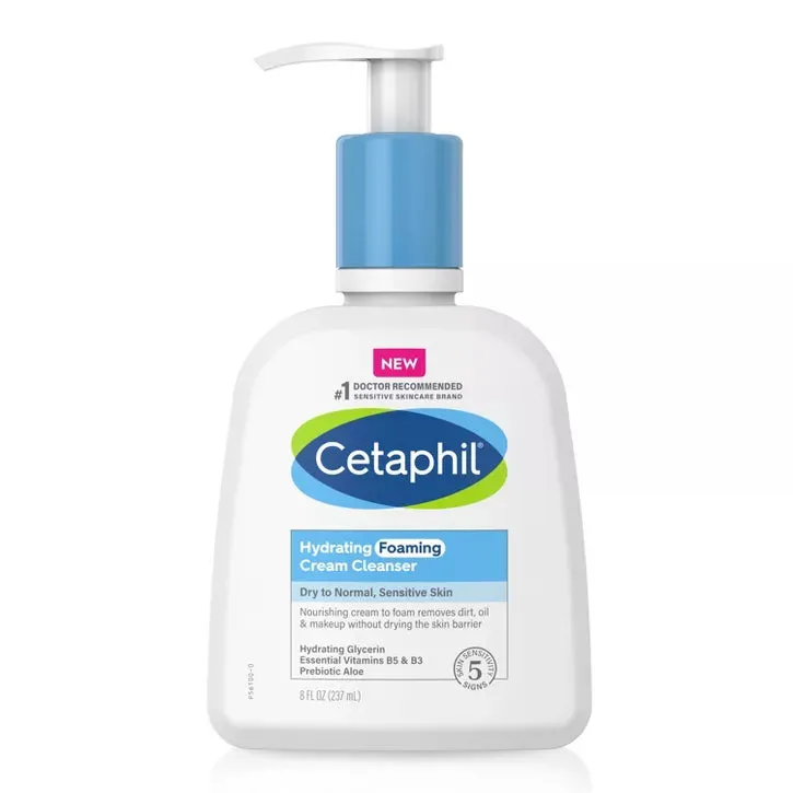 Cetaphil Hydrating Foaming Cream Face Cleanser 8oz