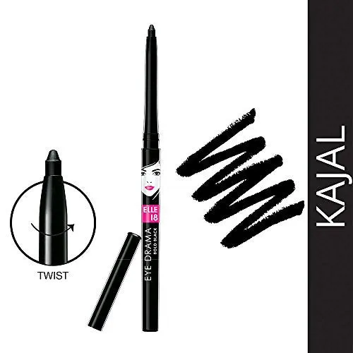 Elle 18 Eye Drama Kajal, Bold Black, 0.35g