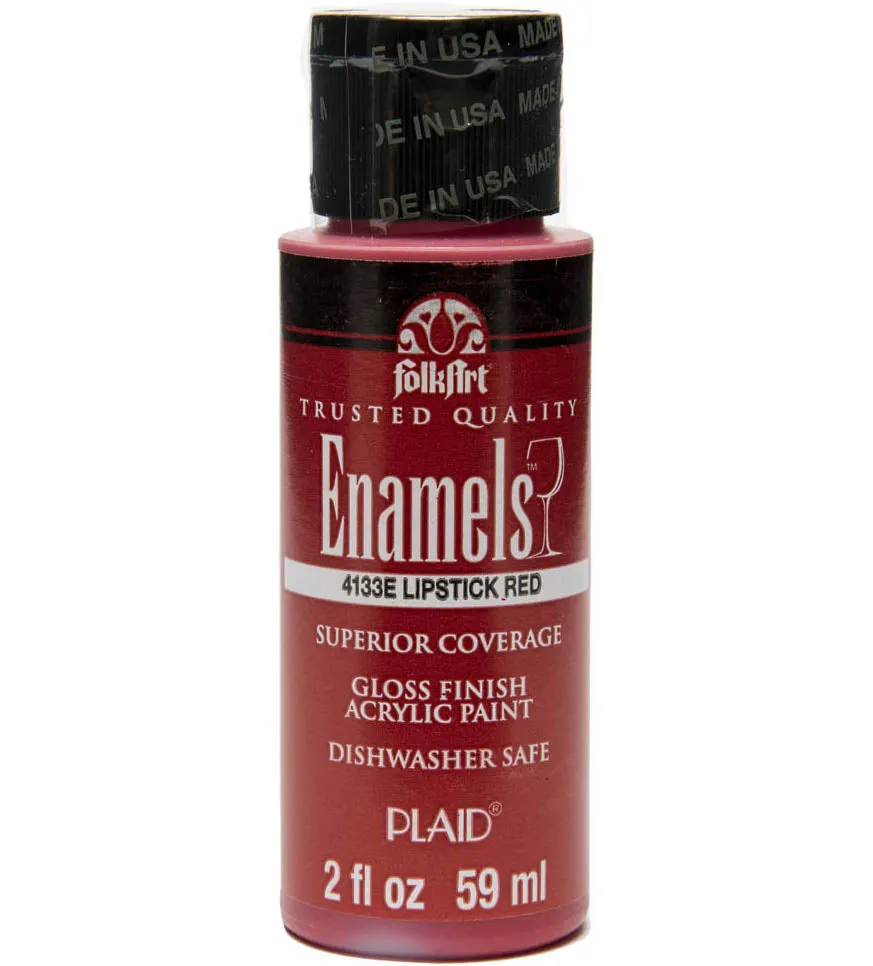 Folkart Enamel Gloss Acrylic Paints Lipstick Red