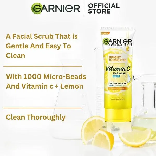 Garnier Skin Naturals Bright Complete Vitamin C Face Wash Scrub 100ml