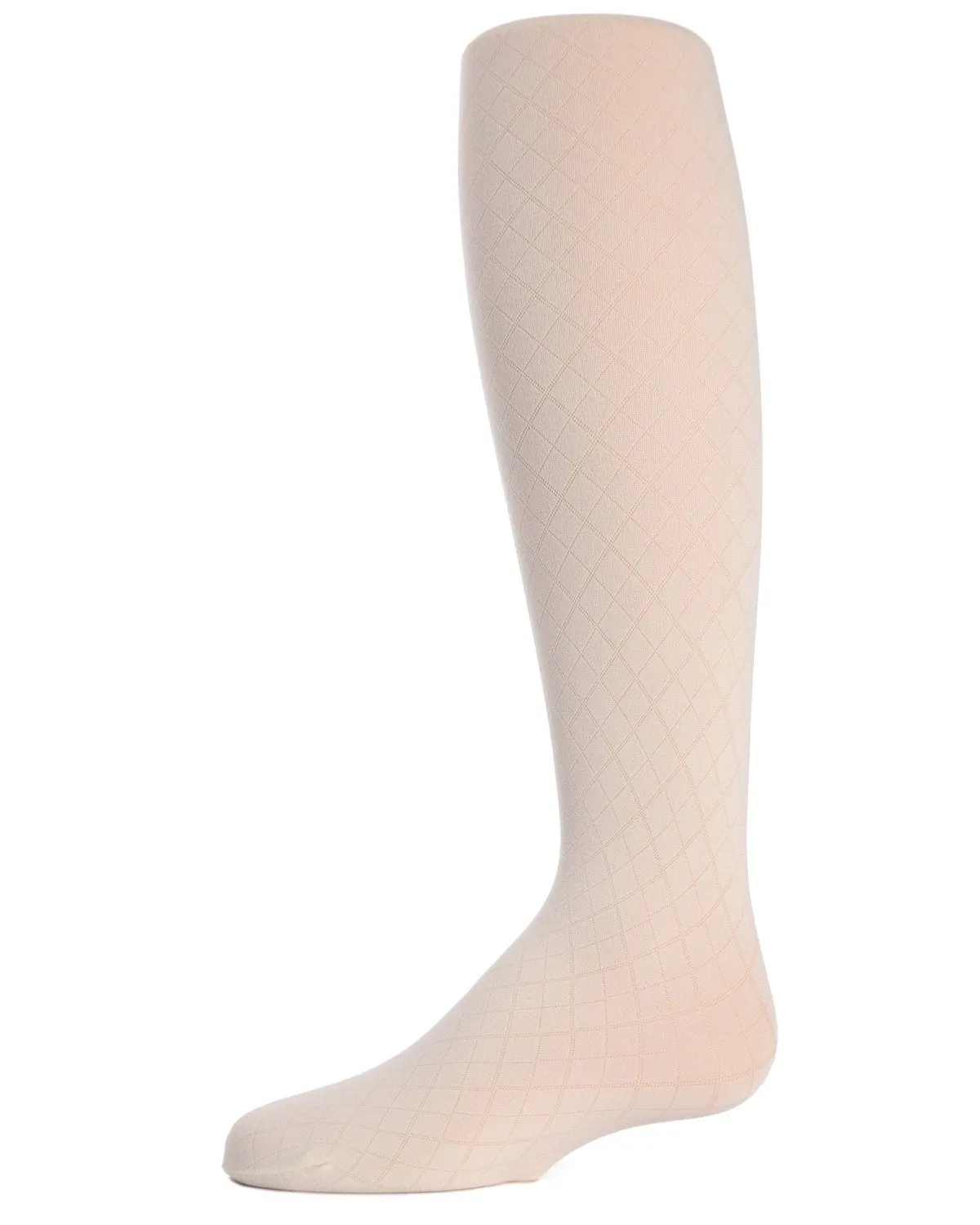 Girls' Double Diamond Opaque Nylon Tights