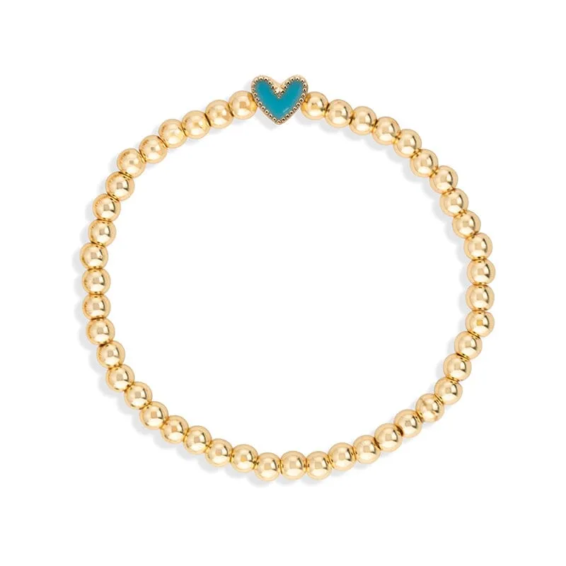 Heart Stretch Bracelet in Blue