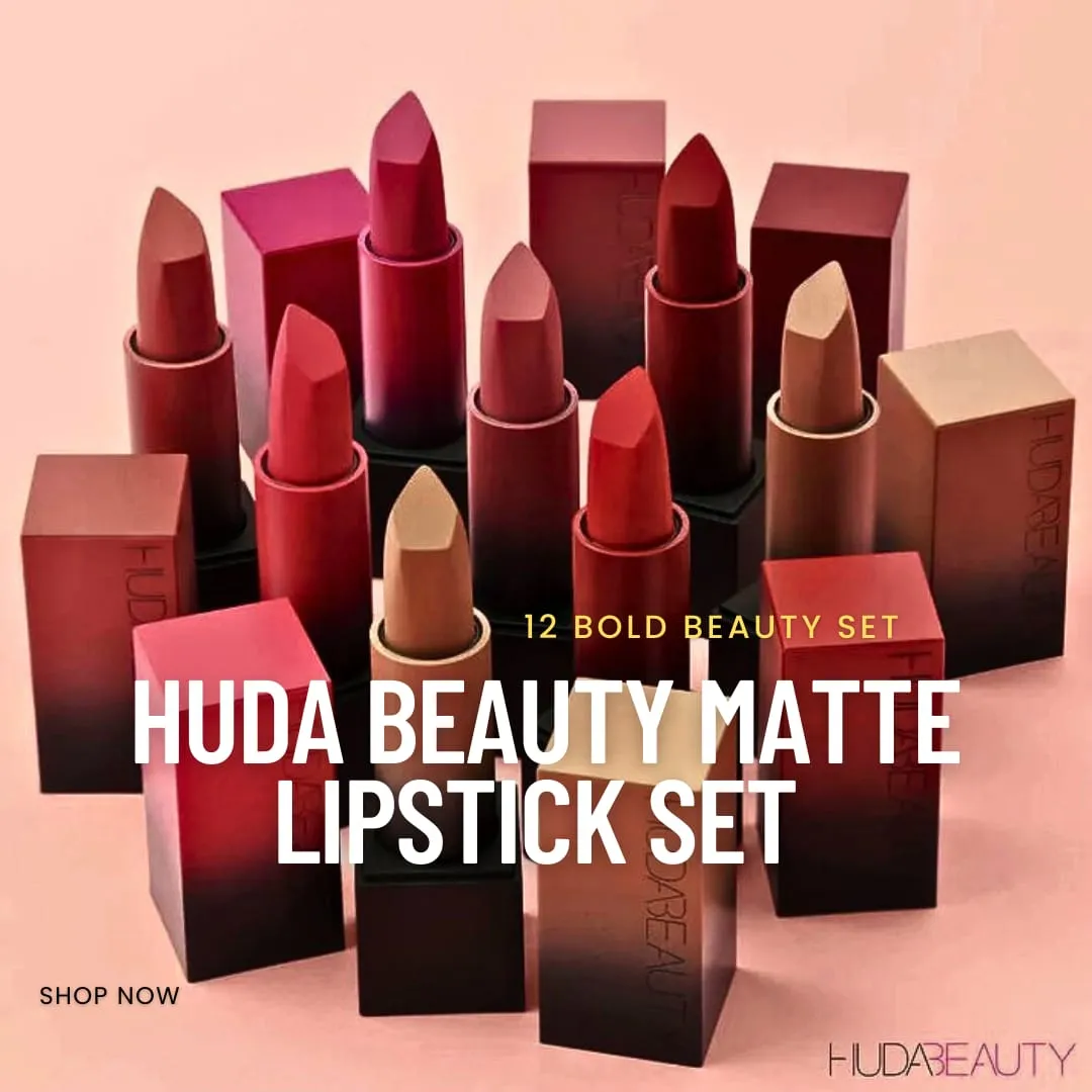 Huda Bullet Matte Lipstick Pack Off 12 Long Wearing New lip Look