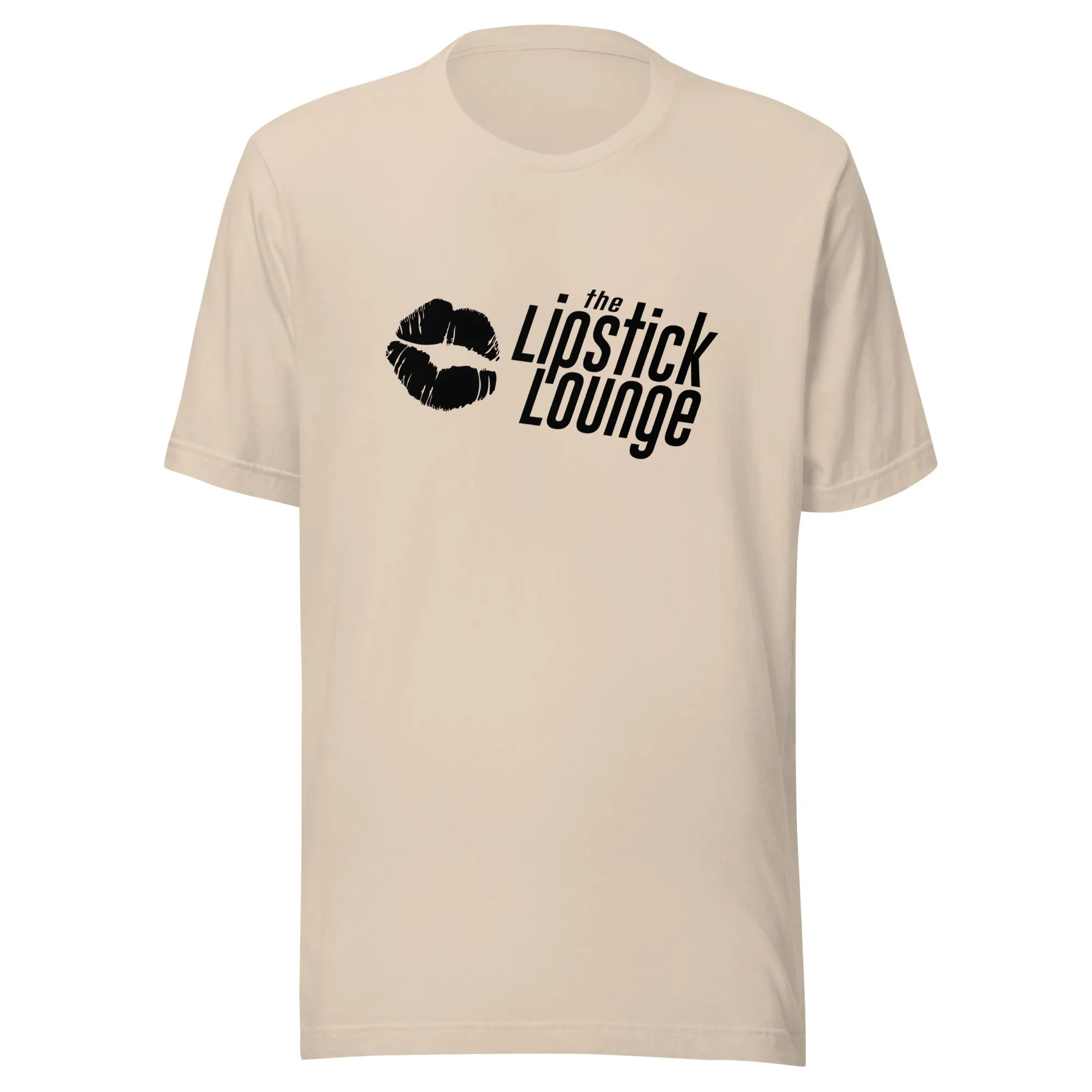 Lipstick Lounge White/Black Logo Unisex T-shirt