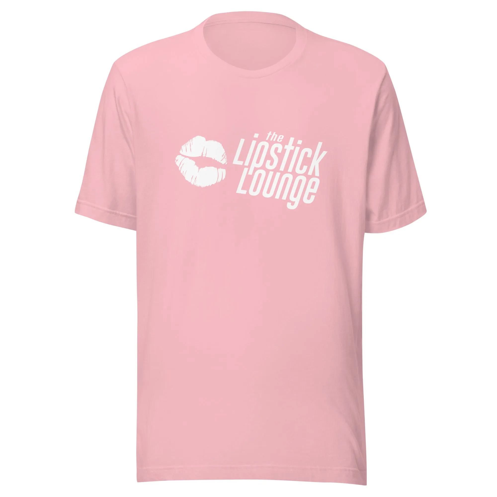 Lipstick Lounge White/Black Logo Unisex T-shirt