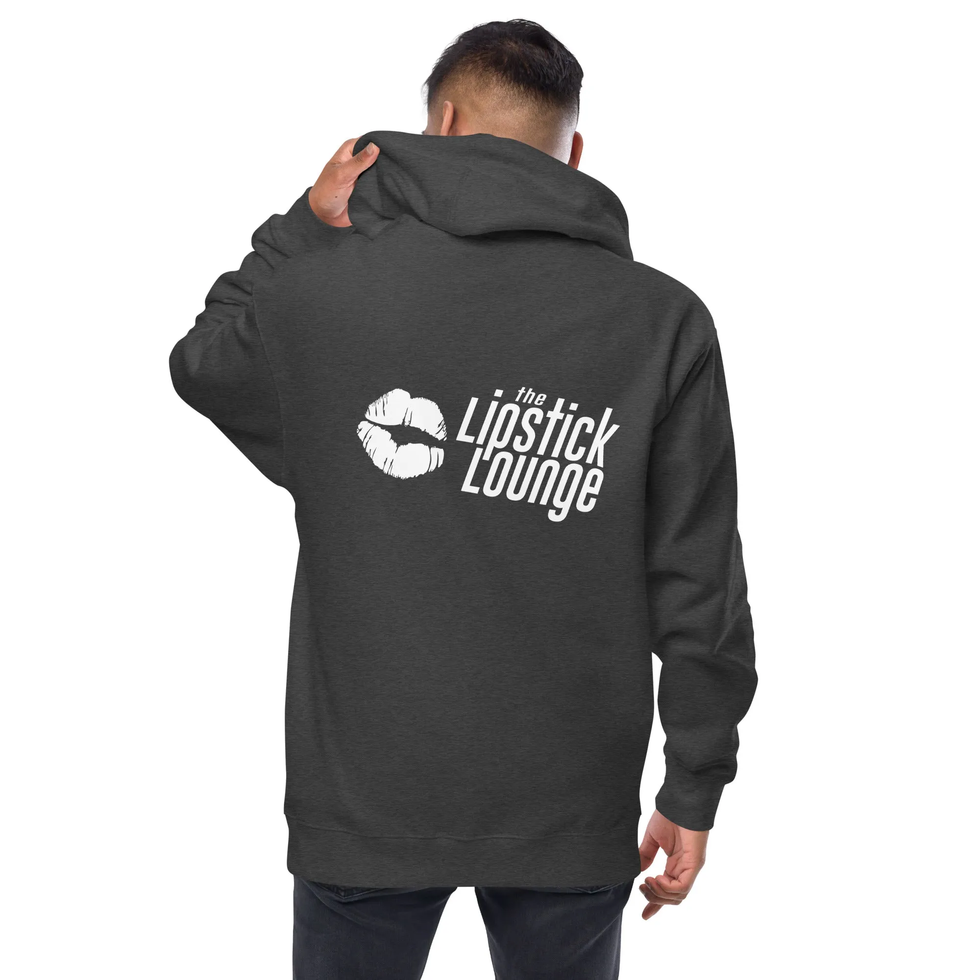 Lipstick Lounge White/Black Logo Zip Hoodie