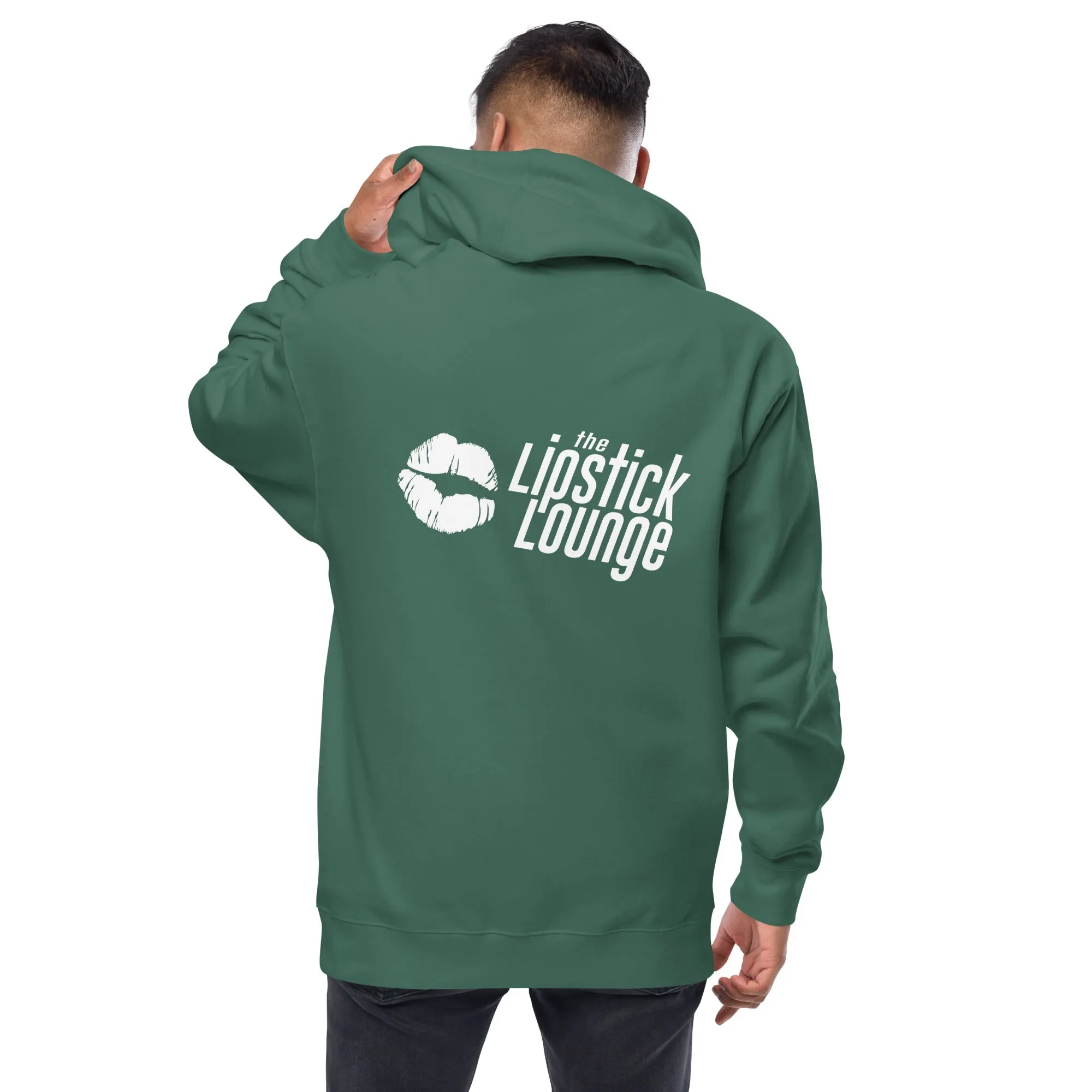 Lipstick Lounge White/Black Logo Zip Hoodie