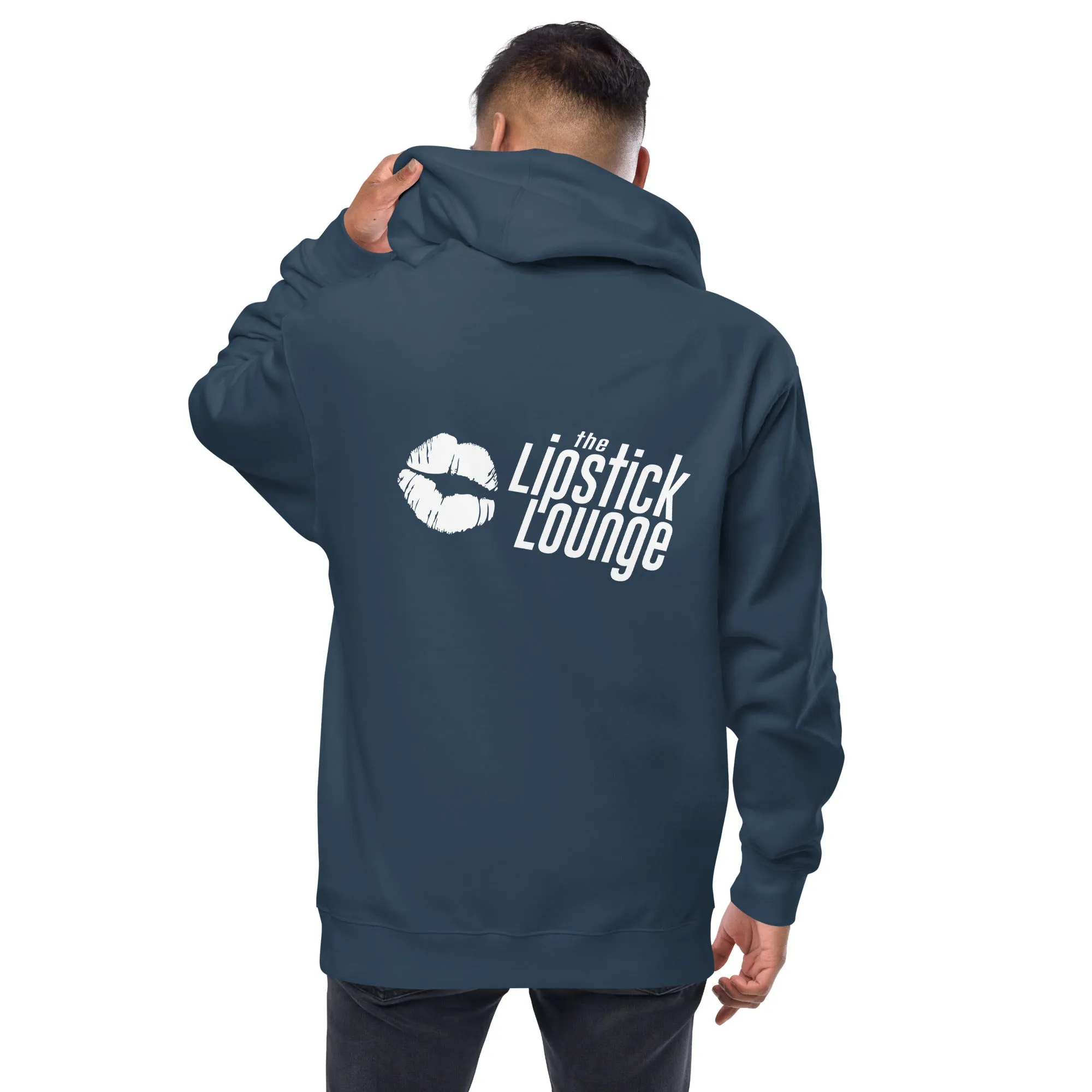 Lipstick Lounge White/Black Logo Zip Hoodie