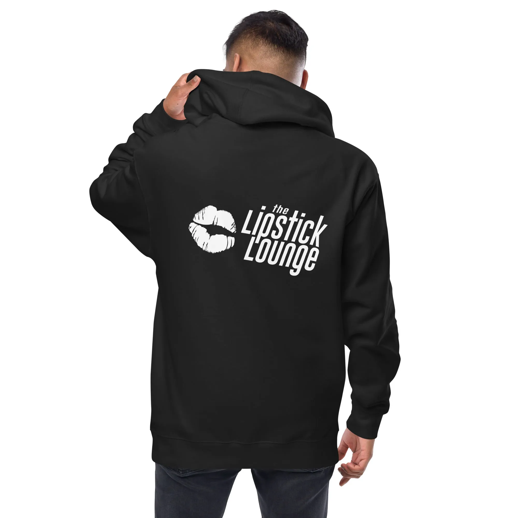 Lipstick Lounge White/Black Logo Zip Hoodie