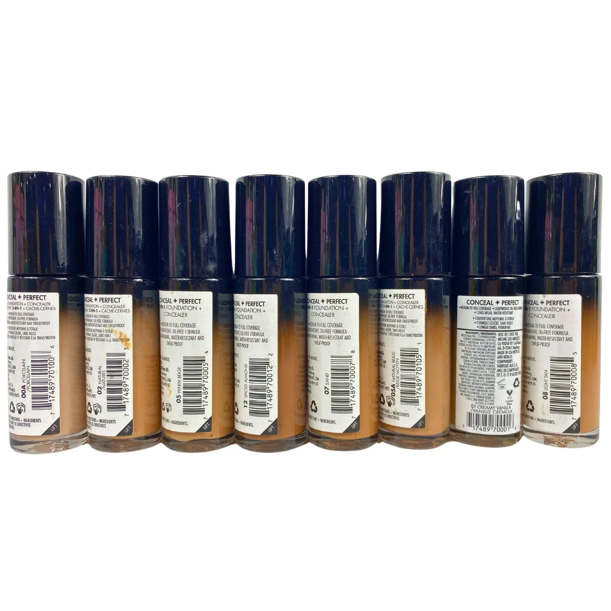 Milani Conceal   Perfect 2 - IN - 1 Foundation & Concealer 1OZ Assorted Mix (50 Pcs Lot)