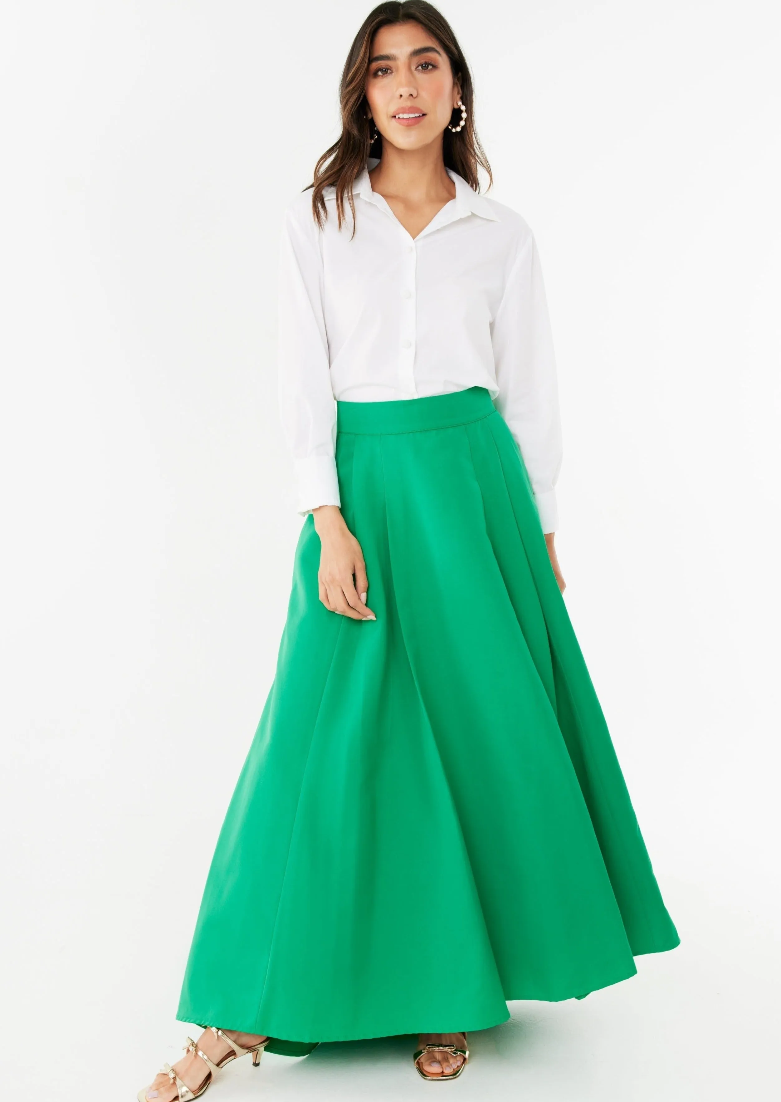 Olivia Skirt Kelly Green Faille