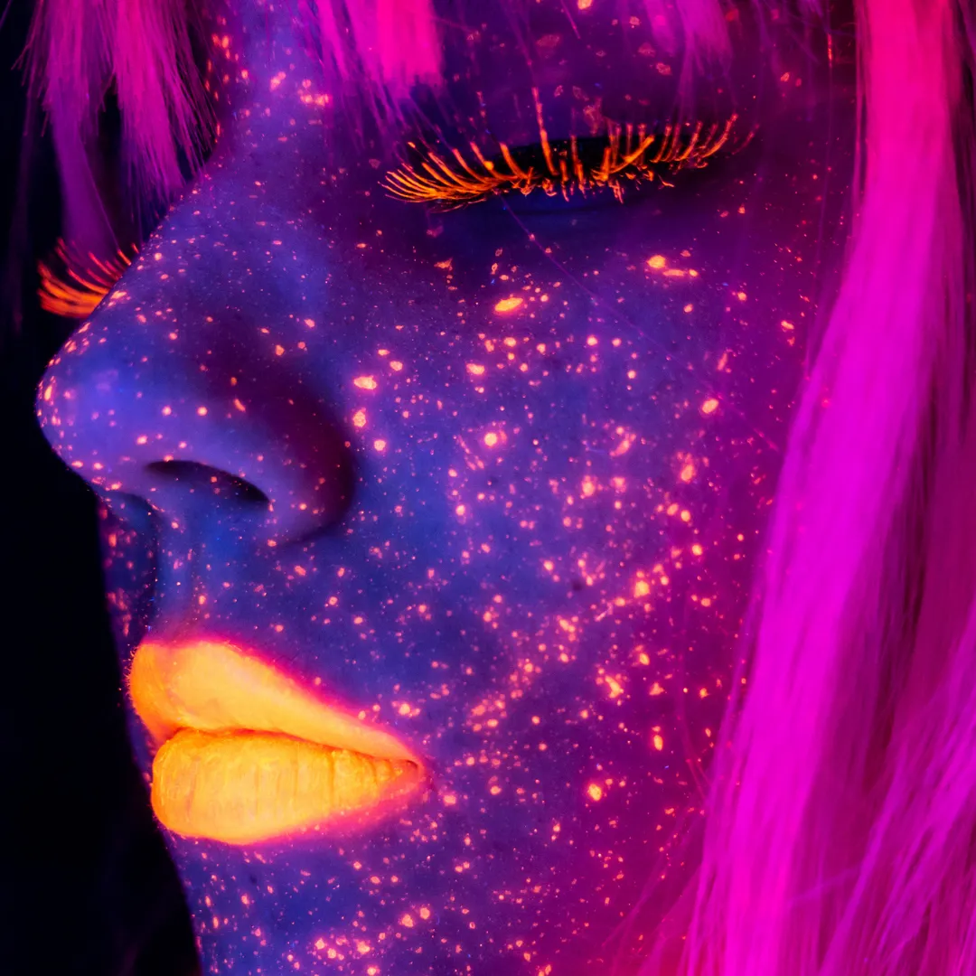 UV Neon Pigment Makeup - Fluorescent Orange