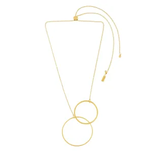 Vanity Adjustable 2 Mega Circle Necklace Gold Plating