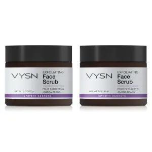 VYSN Exfoliating Face Scrub - Fruit Extracts & Jojoba Beads - 2-Pack